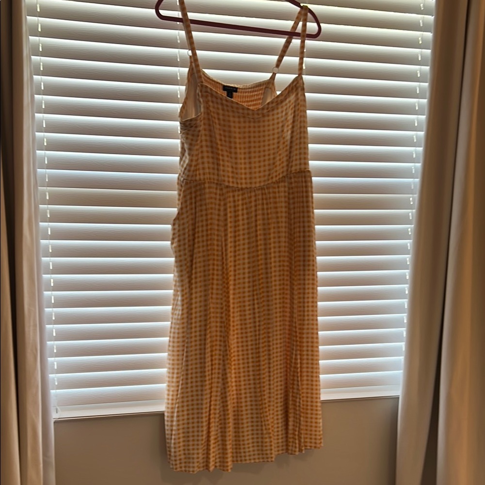 Used Torrid Yellow Gingham Midi Sundress Spaghetti Strap